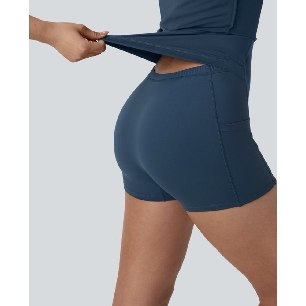 Halara Blue Softlyzero™ Airy Backless Twisted Coo… - image 3